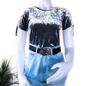 M Children’s Silver Velvet Top